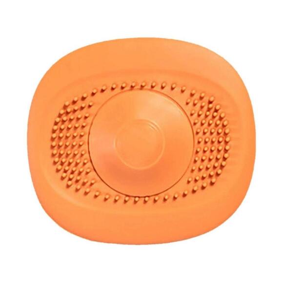 Silicone Orange Drain Plug Stopper and Strainer - Push Button Operation - Picture 1 of 6
